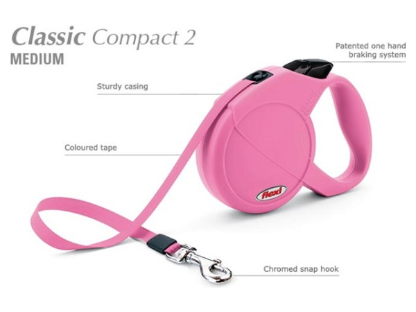 купить Рулетка Flexi CLASSIC COMPACT 2 до 25кг 5м лента