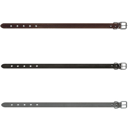 фото Ошейник кожа подшитый тканью 16 мм, 32-40 см