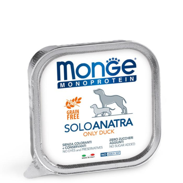Паштет с уткой для собак всех пород Monge Dog Solo 150 гр