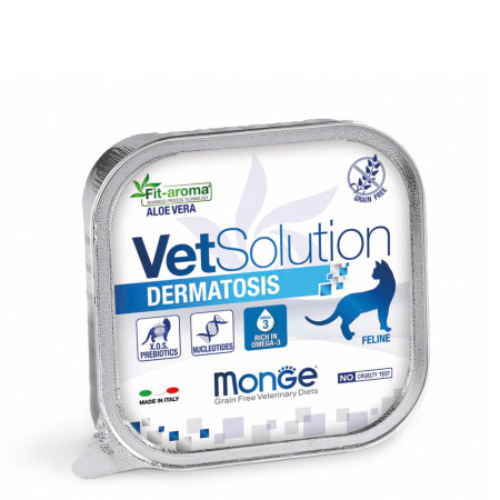 фото Лечебный корм для кошек Monge Vetsolution Dermatosis Feline 100 гр