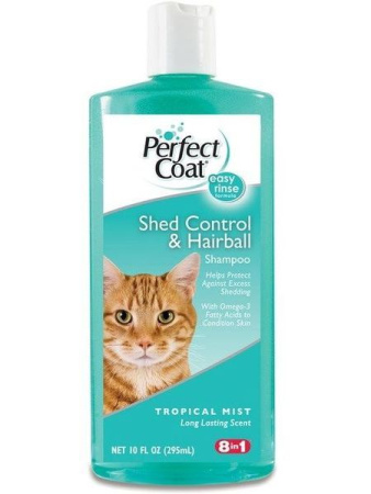 фото Шампунь 8 в1 против линьки и волосяных комков, для кошек