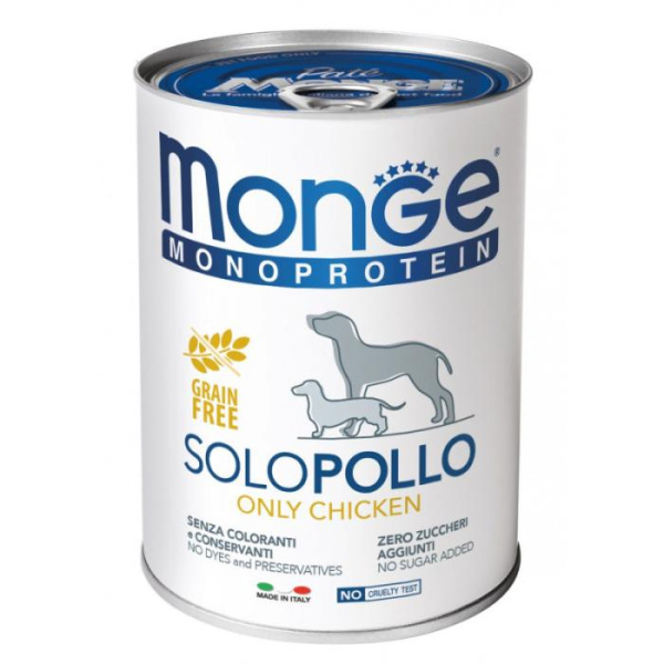 купить Паштет с курицей для собак всех пород Monge Dog Solo 400 гр