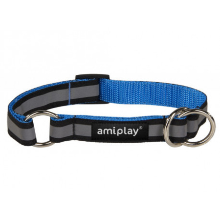 фото Ошейник-полуудавка со светоотражающей лентой Ami Play Shine L 35-50/2 см