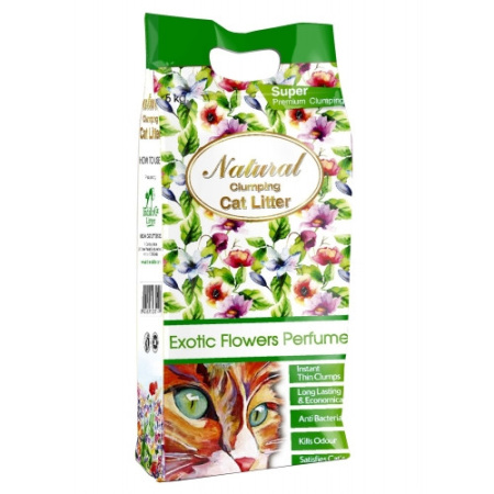 фото Бентонитовый наполнитель для кошачьих туалетов Indian Cat Litter с ароматом экзотических цветов 5 кг