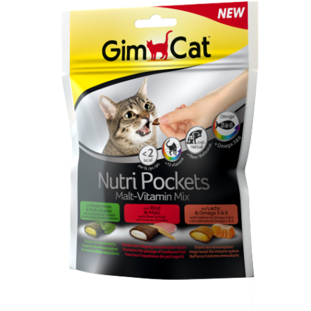 фото Деликатесы GimCat Nutri Pockets Malt–Vitamin Mix фото Деликатесы GimCat Nutri Pockets Malt–Vitamin Mix