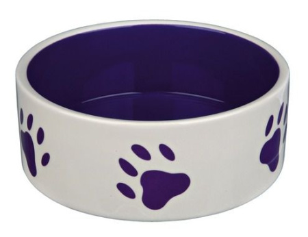 фото Миска керамическая Trixie с лапками (фиолет.)
