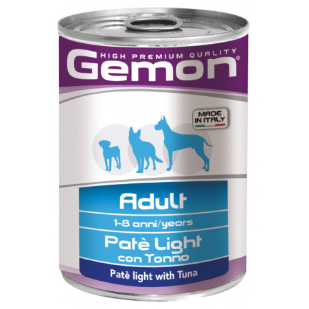 фото Влажный корм Gemon Dog Adult паштет с тунцом для собак всех пород склонных к полноте 400 гр