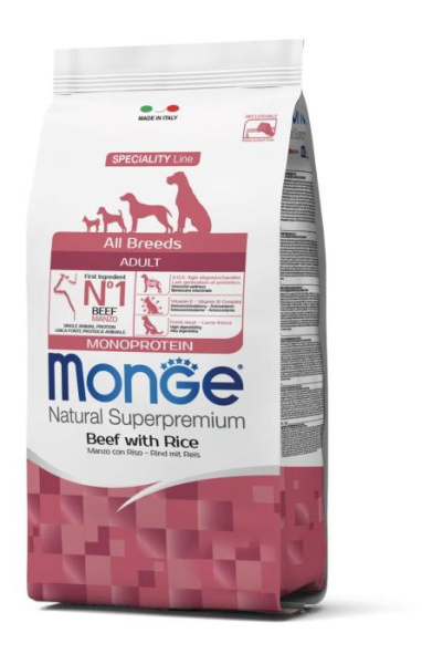 купить Сухой корм для взрослых собак всех пород с говядиной Monge DOG All breeds Adult 2,5 кг