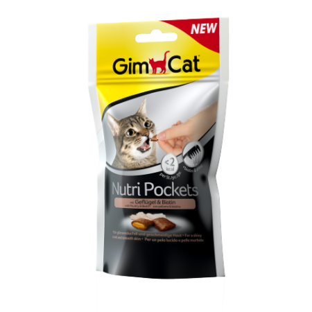фото Деликатесы GimCat Nutri Pockets с птицей и биотином