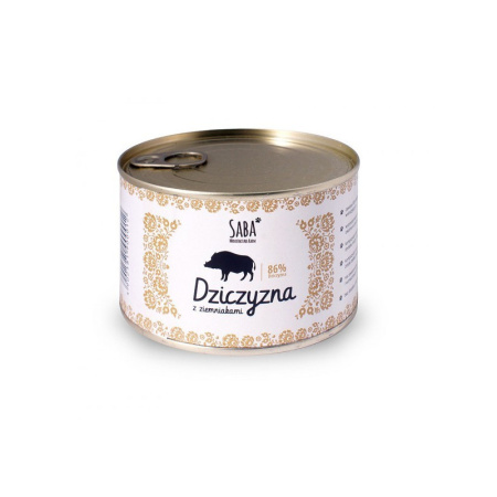 фото Консерва для собак Saba 86% кабан с картофелем и клюквой 850 гр