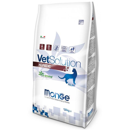 фото Лечебный корм, диета для кошек Гепатик Monge Vetsolution Cat Hepatic 1,5 кг