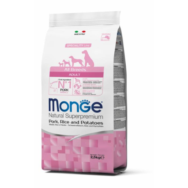 купить Сухой корм Monge Dog All Breed Adult со свининой, рисом и картофелем для собак всех пород 2.5кг