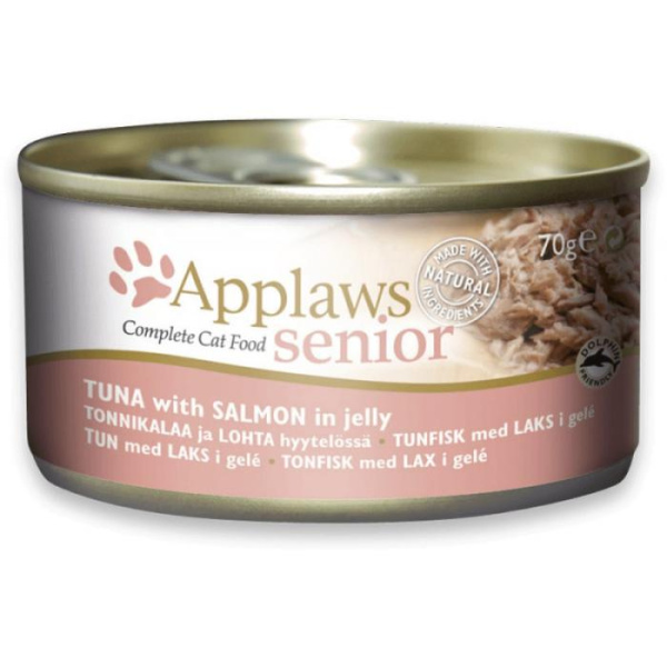 купить Консервы для пожилых кошек Applaws tin cat senior Tuna Jelly with Salmon Тунец и Лосось в Желе 70 гр