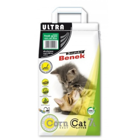 фото Кукурузный наполнитель для кошачьего туалета Super Benek Ультра с ароматом свежескошенной травы 7л