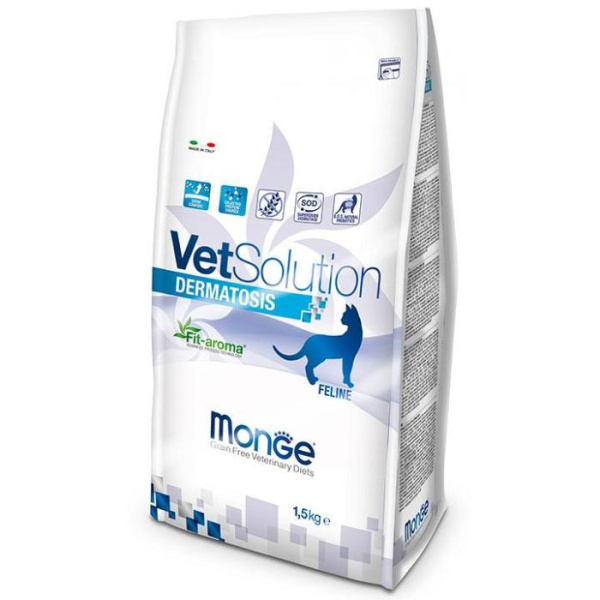купить Лечебный корм, диета для кошек Дерматозис Monge Vetsolution Cat Dermatosis 1,5 кг