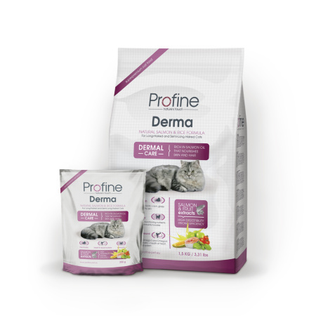 фото Сухой корм Profine Derma с лососем для длинношерстных кошек