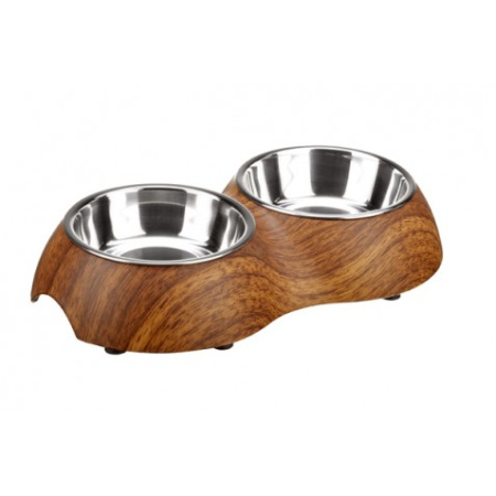 фото Миска двойная Hunter Woody дуб