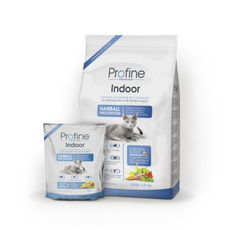 фото Сухой корм Profine Cat Indoor для кошек, выведение шерсти