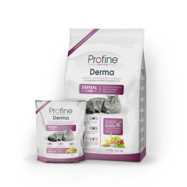 купить Сухой корм Profine Derma с лососем для длинношерстных кошек