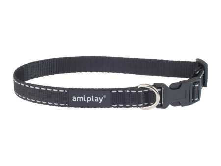 фото Oшейник регулируемый с блокировкой Ami Play Reflective XL 45-70/2.5см черный