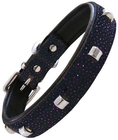 фото Кожаный ошейник для собак Gloria Pets Piel Con Tachuelas Brillante 45 см фиолетовый