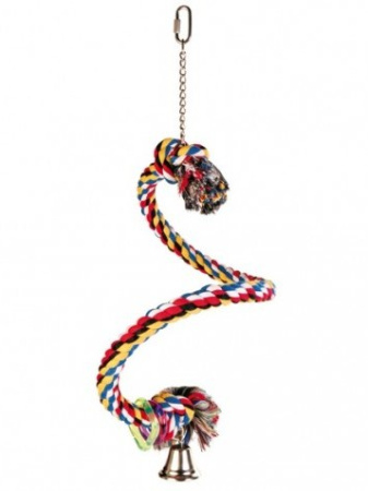 фото Игрушка Trixie канат с колокольчиком для попугаев 50 см.