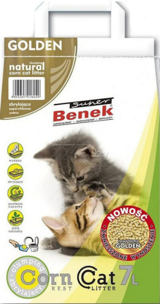 купить Кукурузный наполнитель для кошачьего туалета Super Benek Golden 7л