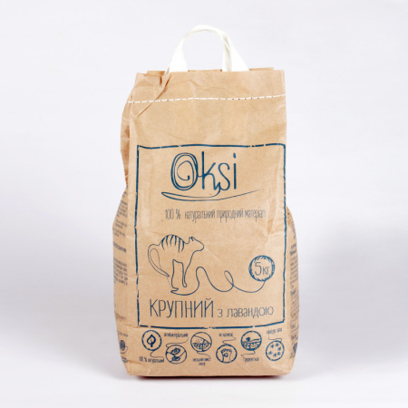 фото Наполнитель гигиенический крупный OKSIс лавандой  5 кг