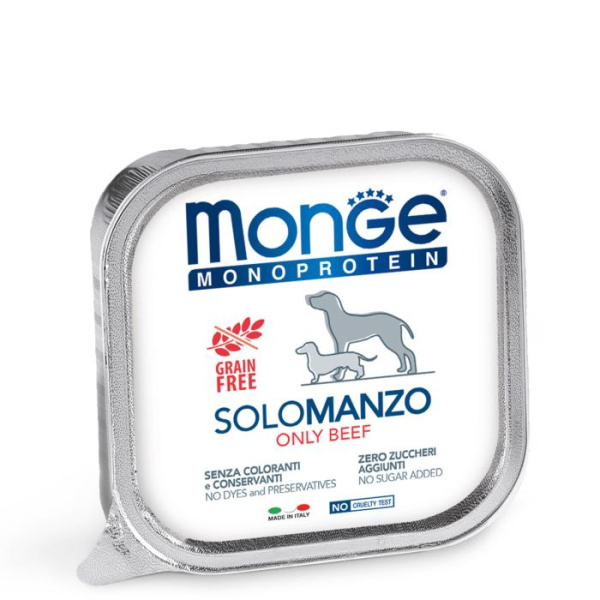 Паштет с говядиной для собак всех пород Monge Dog Solo 150 гр
