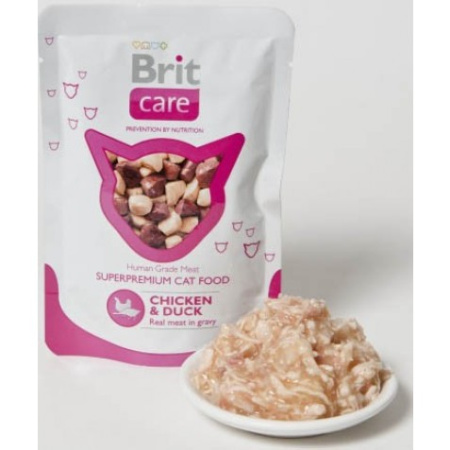 фото Консервы Brit Care Cat pouch с курицей и уткой для кошек