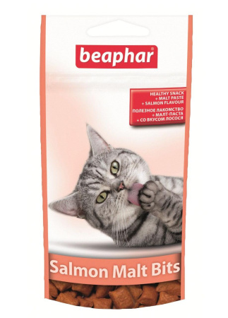 фото Подушечки Beaphar Salmon Malt Bits для кошек, выведения шерсти из желудка фото Подушечки Beaphar Salmon Malt Bits для кошек, выведения шерсти из желудка
