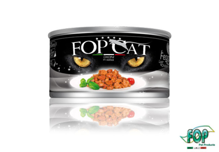 фото Консервы д/кошек FOP CAT с кусочками печени и курицы