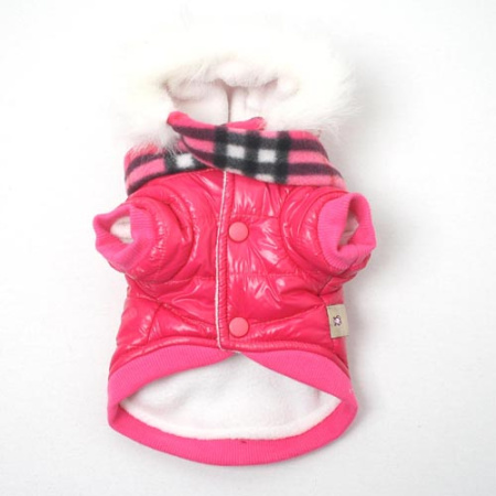 фото MonkeyDaze ПАРКА (hot pink parka) розовая куртка с шарфом