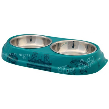 фото Миска двойная Trixie Combo Paris меламин+металл