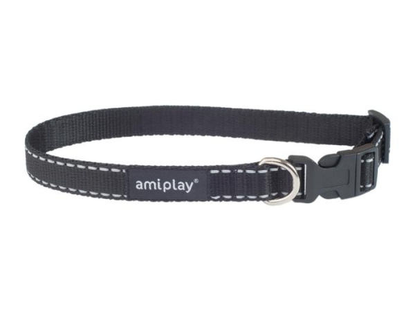 купить Oшейник регулируемый с блокировкой Ami Play Reflective XL 45-70/2.5см черный