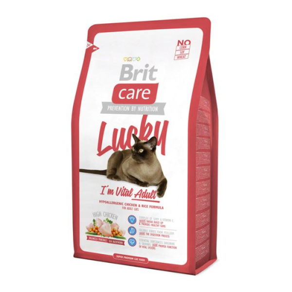 купить Сухой корм Brit Care Lucky курица и рис для взрослых кошек